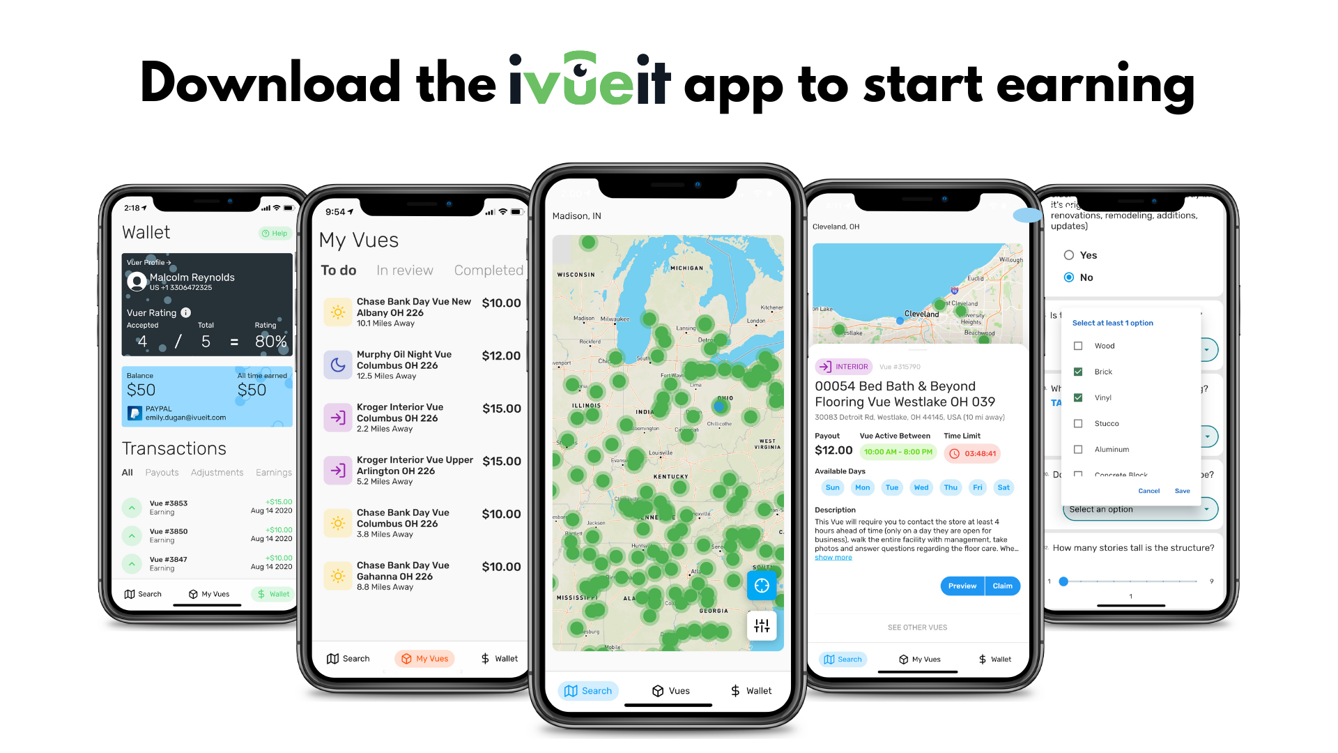 download the iVueit app on your smartphone device to start earning today