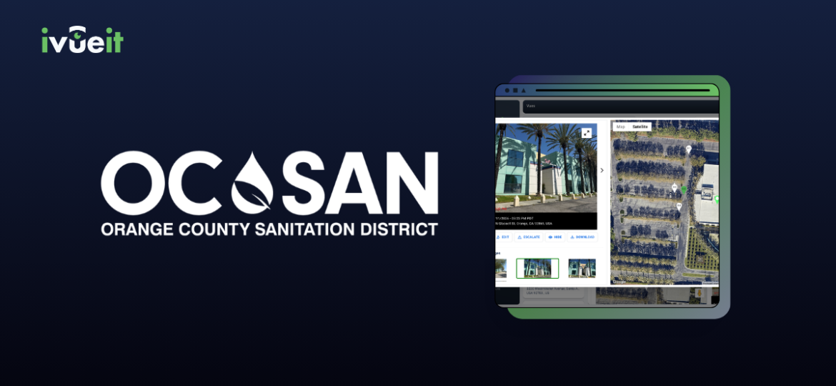 OC San and iVueit industrial wastewater field verification case study showing site documentation and mapping of OCSAN property